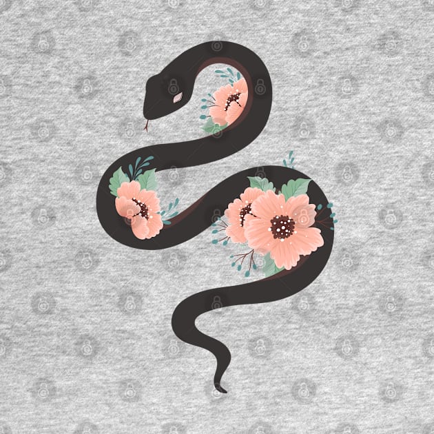 Snake With Flower by Mako Design 